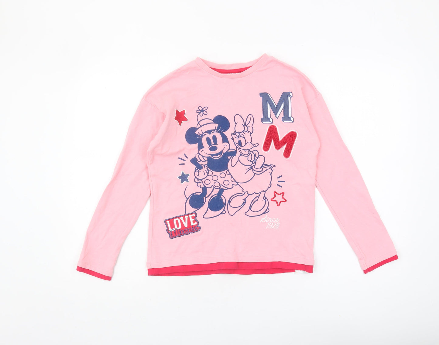 Disney Girls Pink Minnie Mouse T-Shirt 9-10 Years Long Sleeve