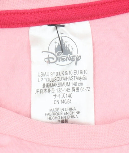 Disney Girls Pink Minnie Mouse T-Shirt 9-10 Years Long Sleeve