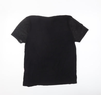 New Look Girls Black Graphic Jersey T-Shirt 12-13 Years