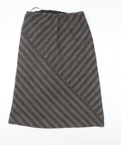 Debenhams Women's Grey Striped Pencil Skirt Size 12