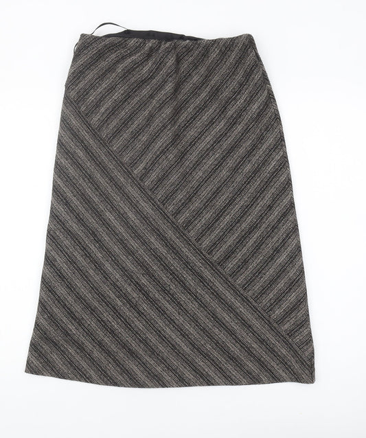 Debenhams Women's Grey Striped Pencil Skirt Size 12