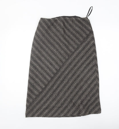 Debenhams Women's Grey Striped Pencil Skirt Size 12