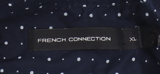 French Connection Men's Blue XL Polka Dot Button-Up Shirt