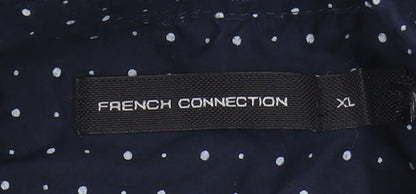 French Connection Men's Blue XL Polka Dot Button-Up Shirt