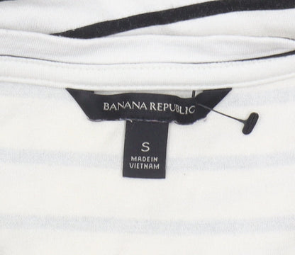 Banana Republic Women's White Striped Shift Dress S