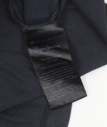 Pepe Jeans Men's Black XL Sports Graphic T-Shirt