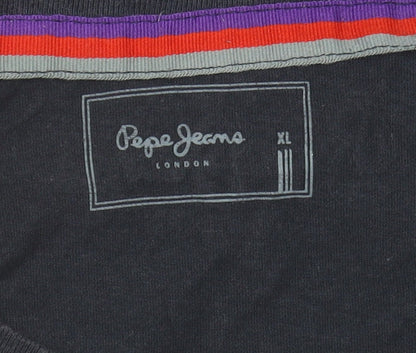 Pepe Jeans Men's Black XL Sports Graphic T-Shirt