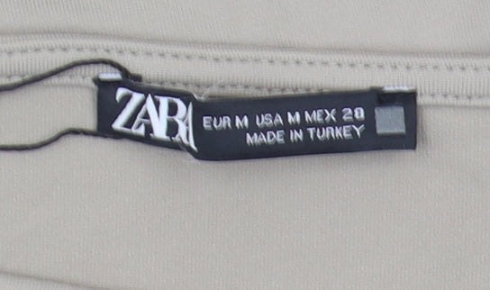 Zara Women's Beige 3/4 Sleeve Bodysuit Size 12