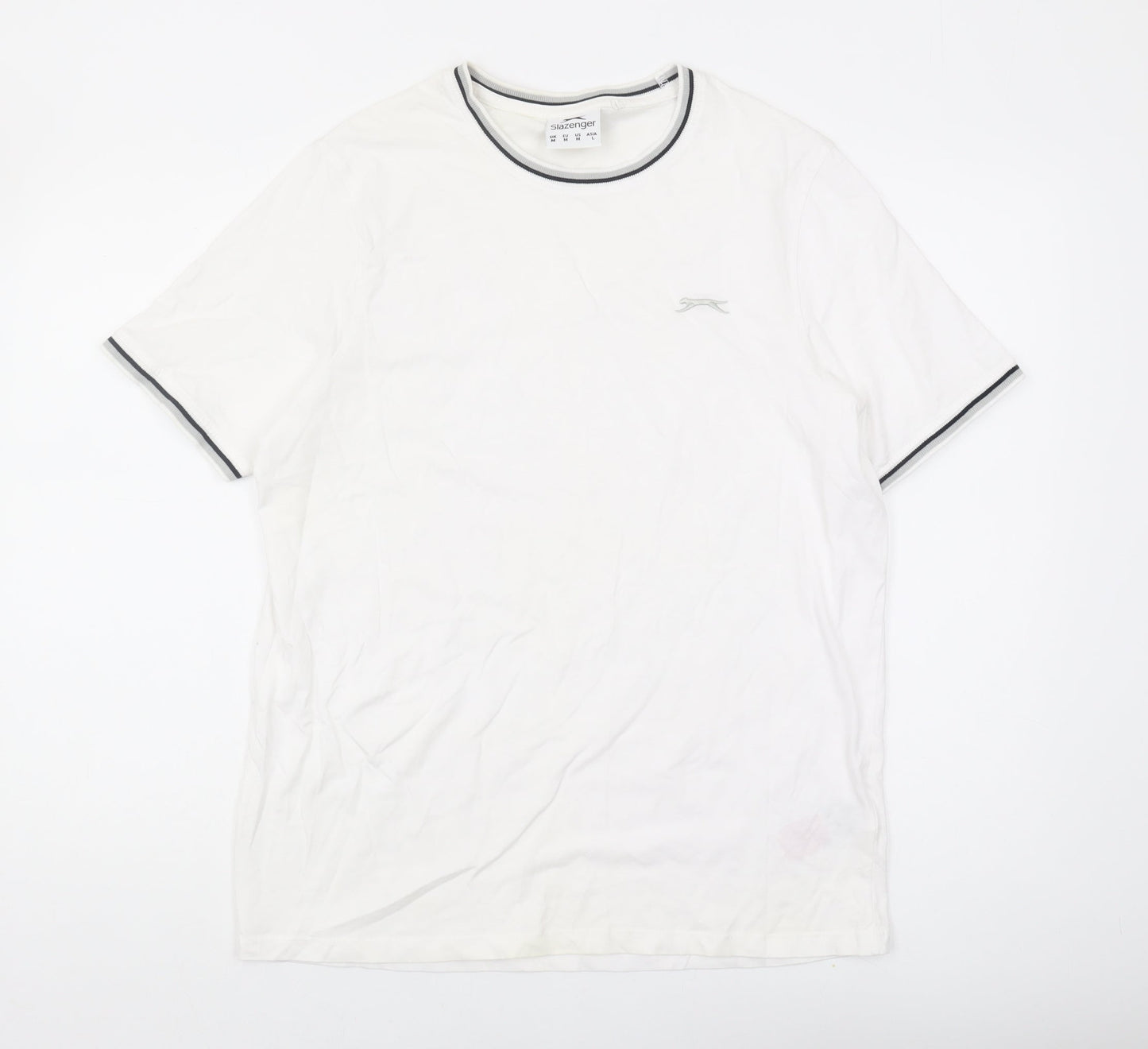 Slazenger Men's White Crew Neck T-Shirt Medium