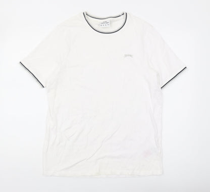 Slazenger Men's White Crew Neck T-Shirt Medium