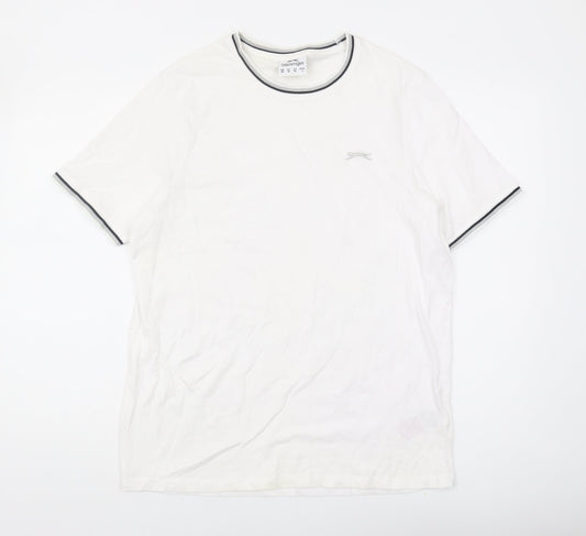 Slazenger Men's White Crew Neck T-Shirt Medium