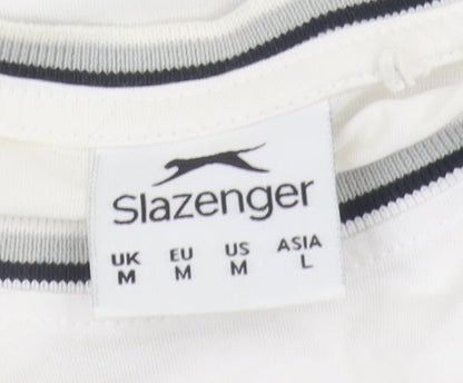 Slazenger Men's White Crew Neck T-Shirt Medium