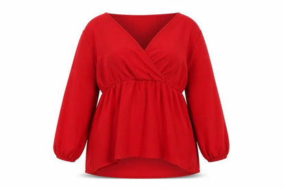 Womens UK Size 22-24 Yours Red Wrap Blouse