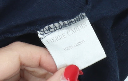 Pierre Cardin Men's Blue Graphic T-Shirt - Medium