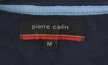 Pierre Cardin Men's Blue Graphic T-Shirt - Medium