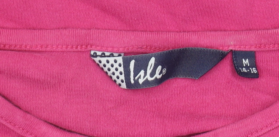 Womens UK Size M Isle Pink  T-Shirt