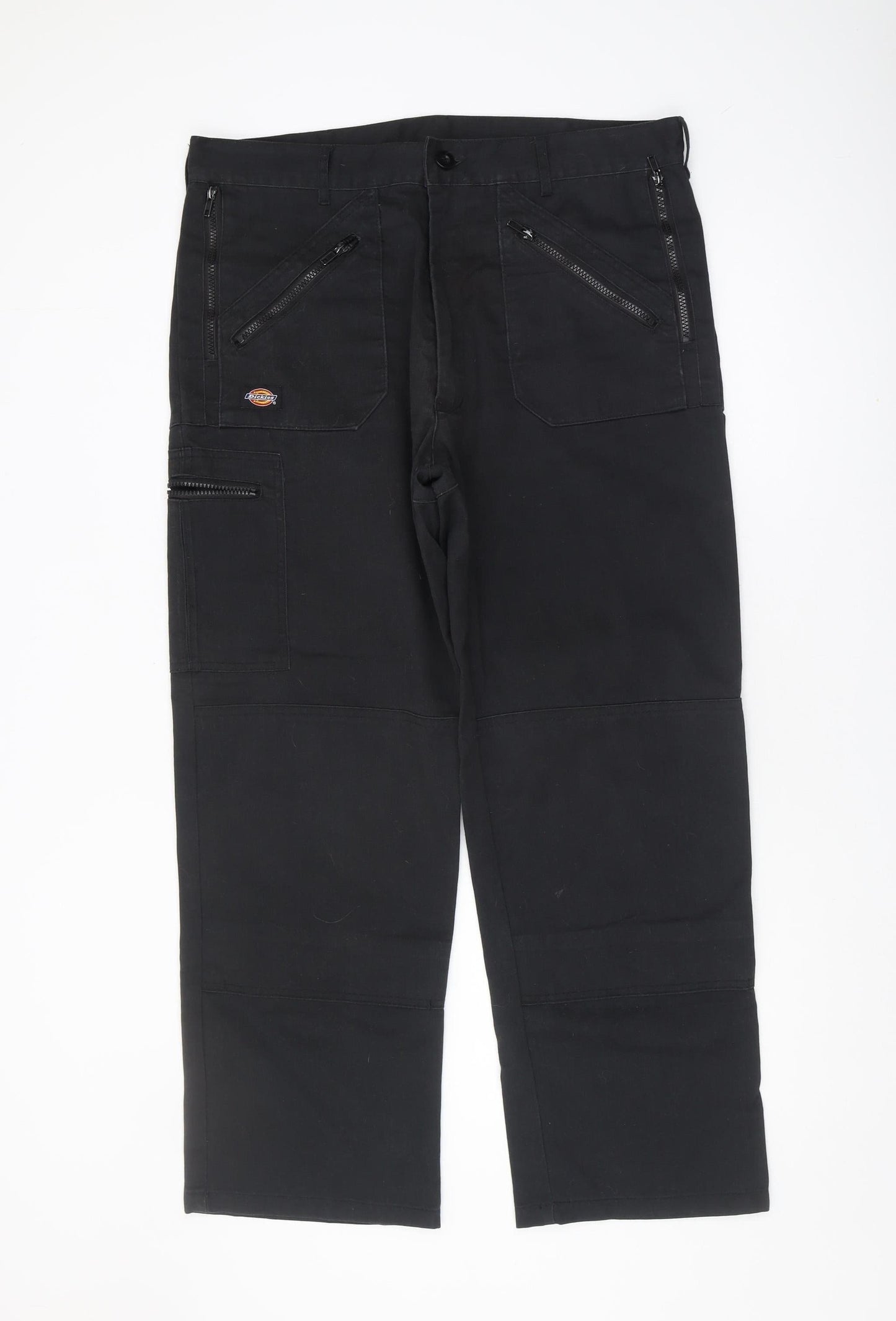 Dickies Men's Black Cargo Trousers, Size 36, Workwear