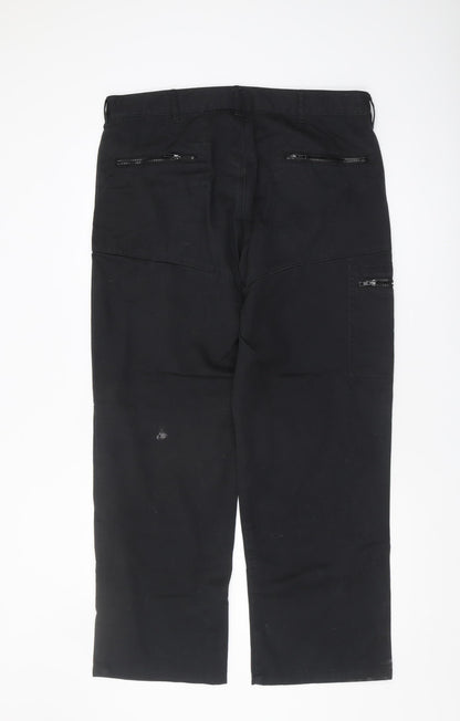 Dickies Men's Black Cargo Trousers, Size 36, Workwear