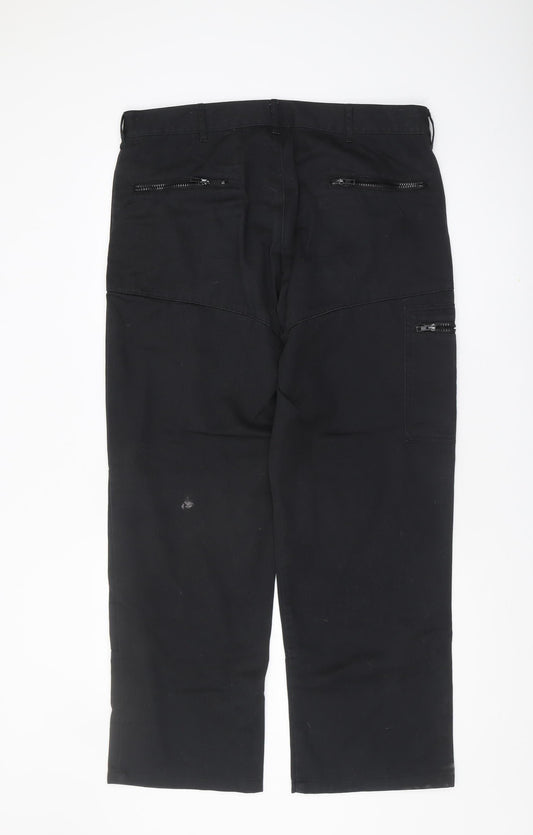 Dickies Men's Black Cargo Trousers, Size 36, Workwear