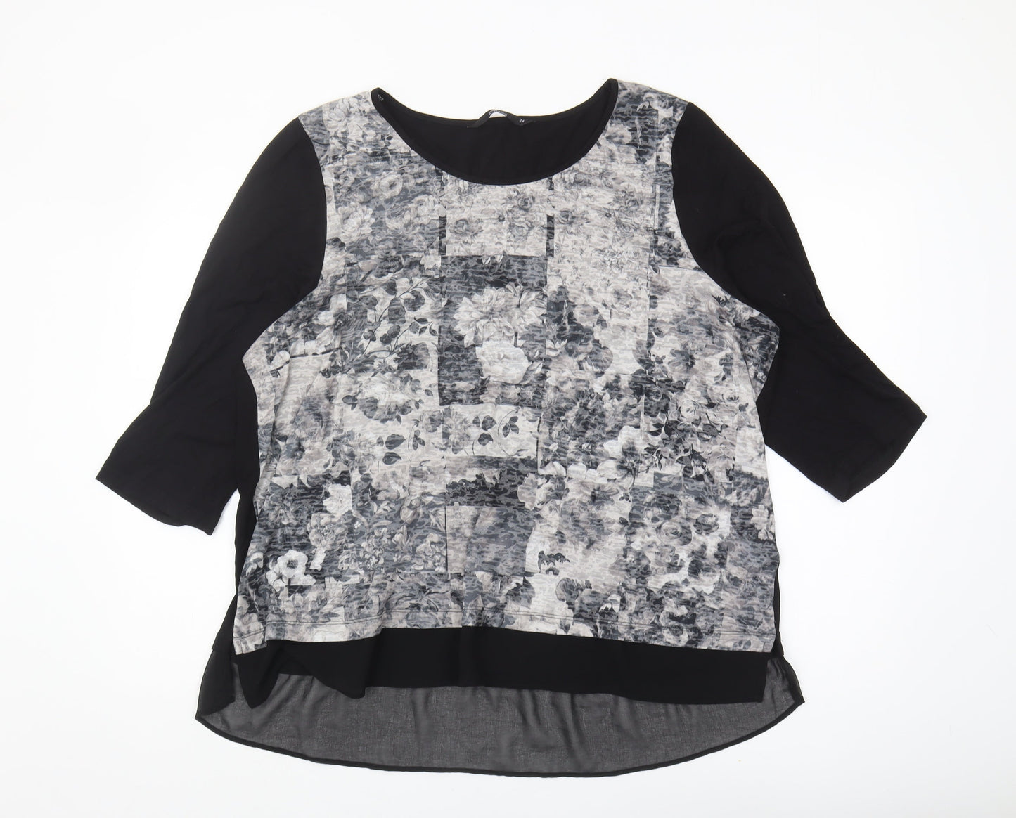 Womens UK Size 24 Bm Casual Black  Blouse
