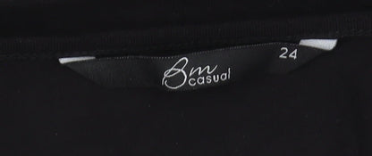 Womens UK Size 24 Bm Casual Black  Blouse