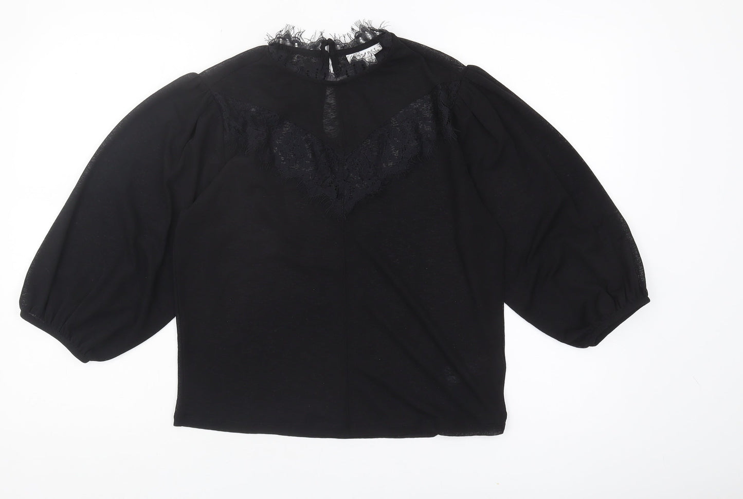 Womens UK Size 12 Topshop Black Basic Blouse