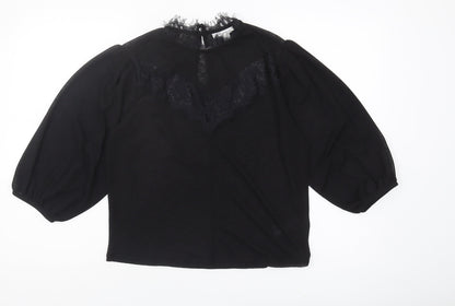Womens UK Size 12 Topshop Black Basic Blouse