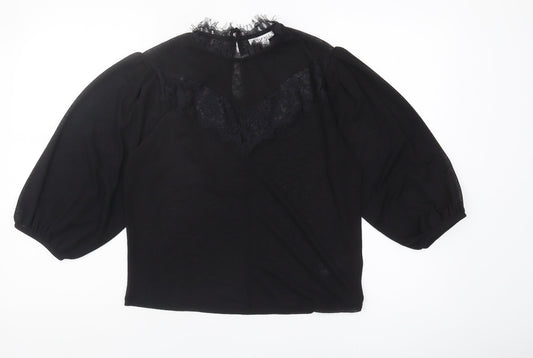 Womens UK Size 12 Topshop Black Basic Blouse
