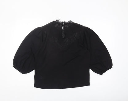 Womens UK Size 12 Topshop Black Basic Blouse