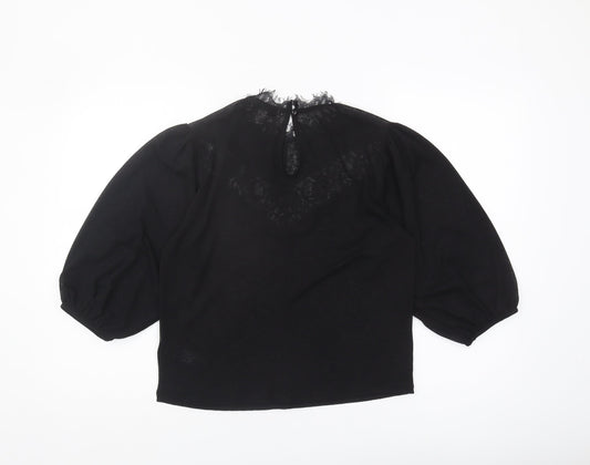 Womens UK Size 12 Topshop Black Basic Blouse