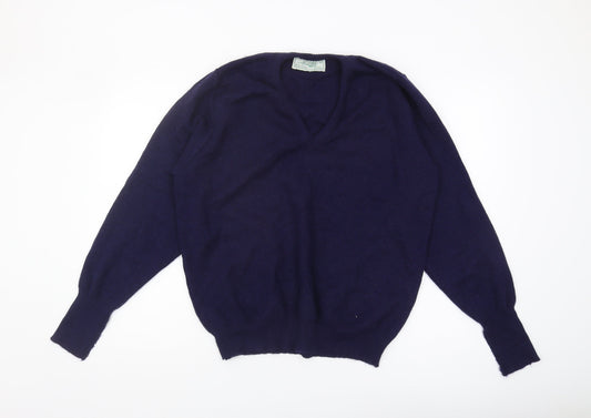 Balmoral Men’s Blue Wool V-Neck Pullover Jumper, Size L