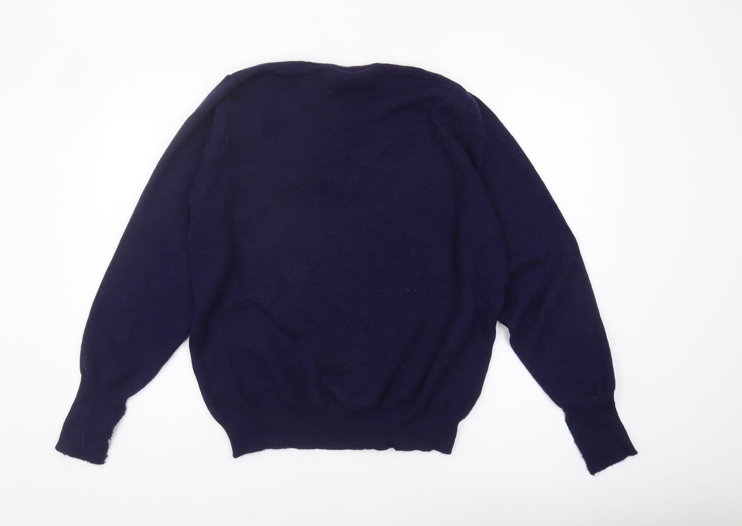 Balmoral Men’s Blue Wool V-Neck Pullover Jumper, Size L