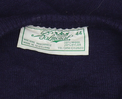 Balmoral Men’s Blue Wool V-Neck Pullover Jumper, Size L