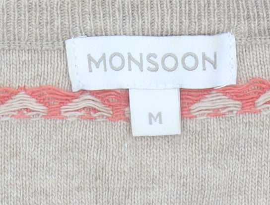 Womens UK Size M Monsoon Beige Pullover Jumper