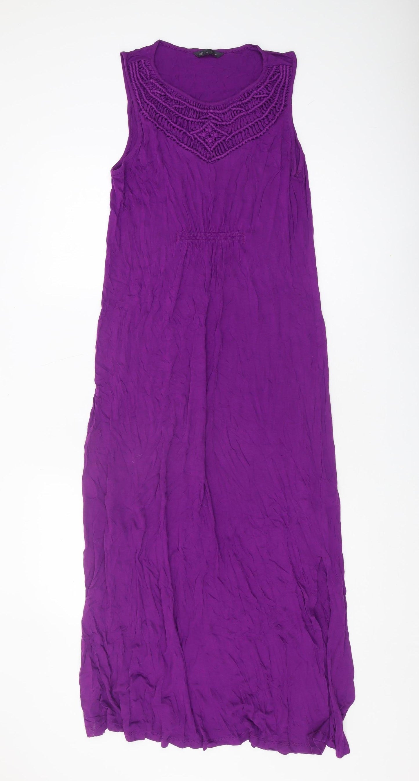 Marks and Spencer Women's Purple Short Viscose Dress