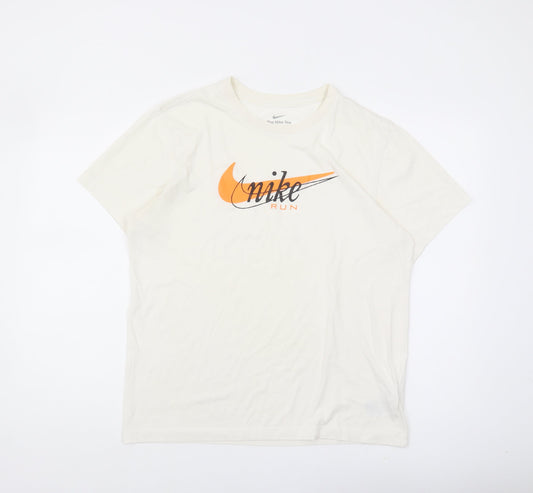 Nike Men's Beige Sports T-Shirt M Crew Neck