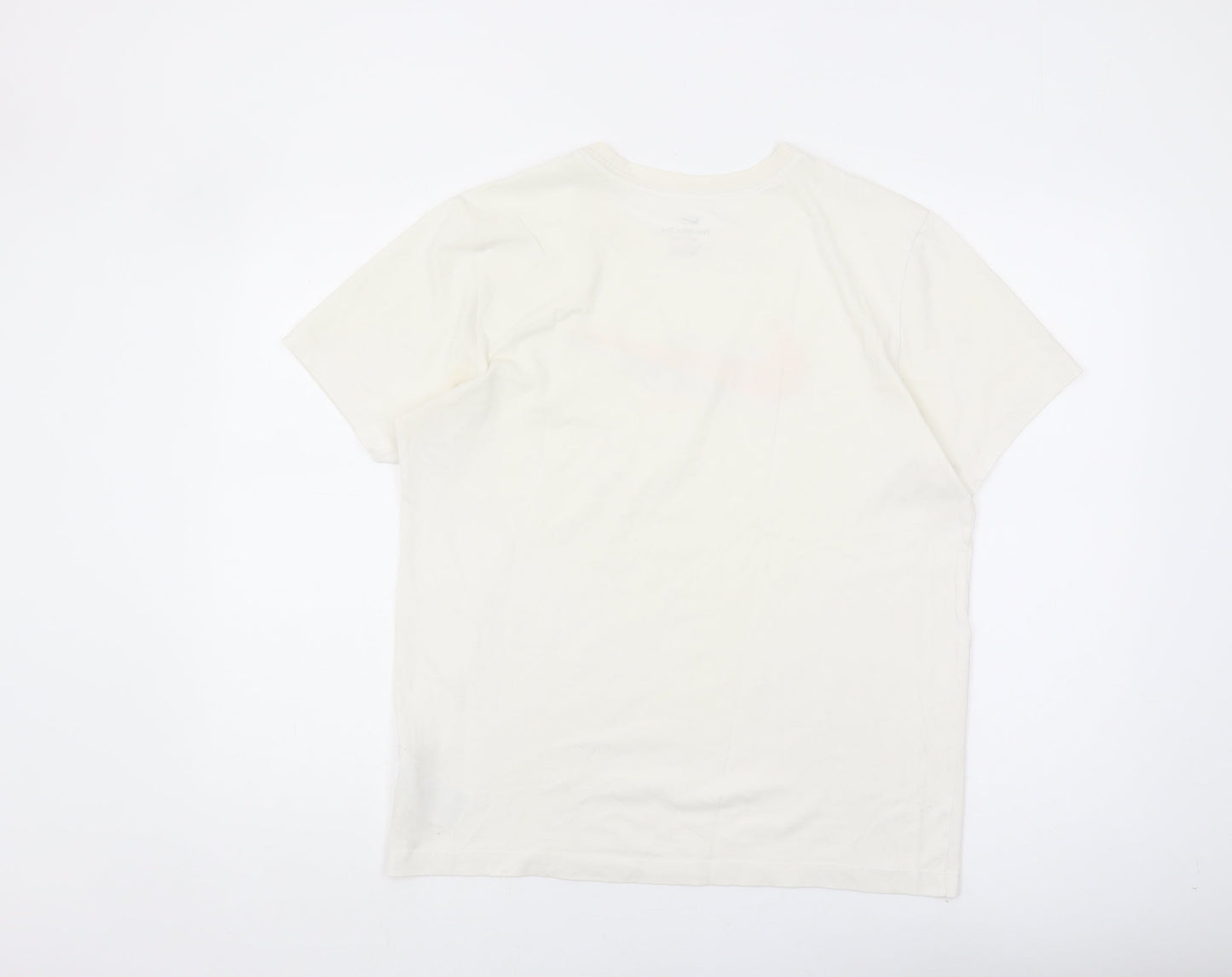 Nike Men's Beige Sports T-Shirt M Crew Neck