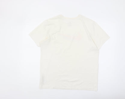 Nike Men's Beige Sports T-Shirt M Crew Neck