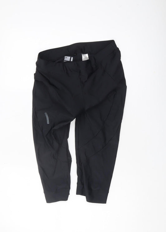 Madison Women's Black Activewear Trousers, Size 14, Elastic Waist