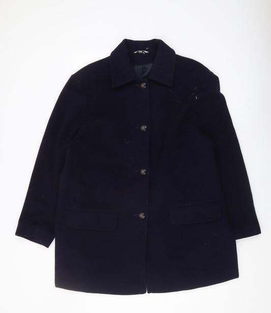 Klass Collection Women's Blue Wool Coat, Size 14