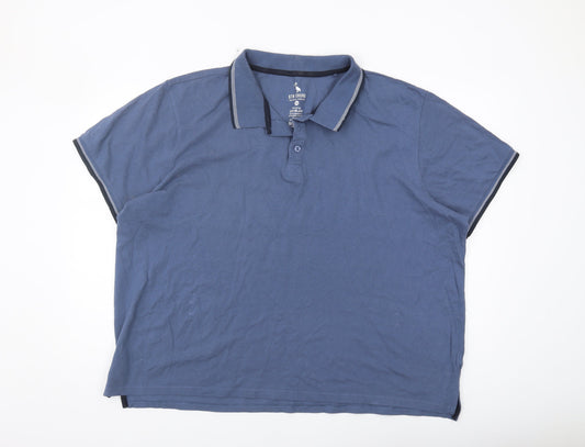 STH SHORE Men's Blue Polo Shirt, 3XL Cotton Casual