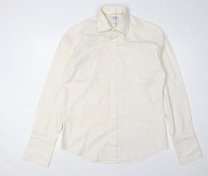 Jeff Banks Men's Ivory Long Sleeve Shirt, Size 15.5