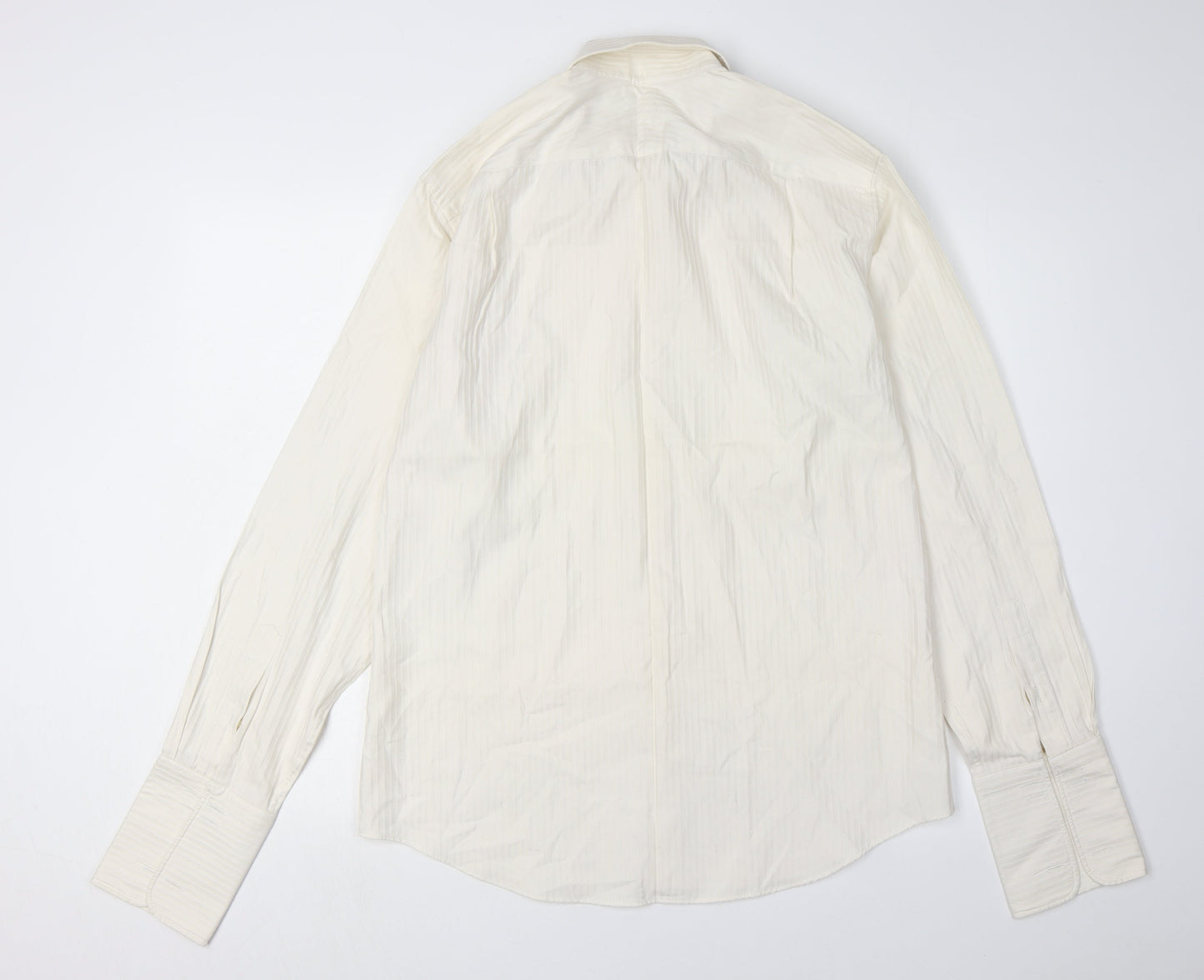 Jeff Banks Men's Ivory Long Sleeve Shirt, Size 15.5