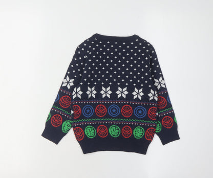 Marvel Boys Multicoloured Pullover Jumper 2-3 Years, Christmas, Superhero