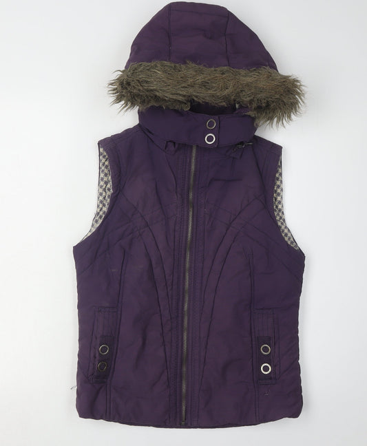 Mantaray Women's Purple Hooded Waistcoat Size 10