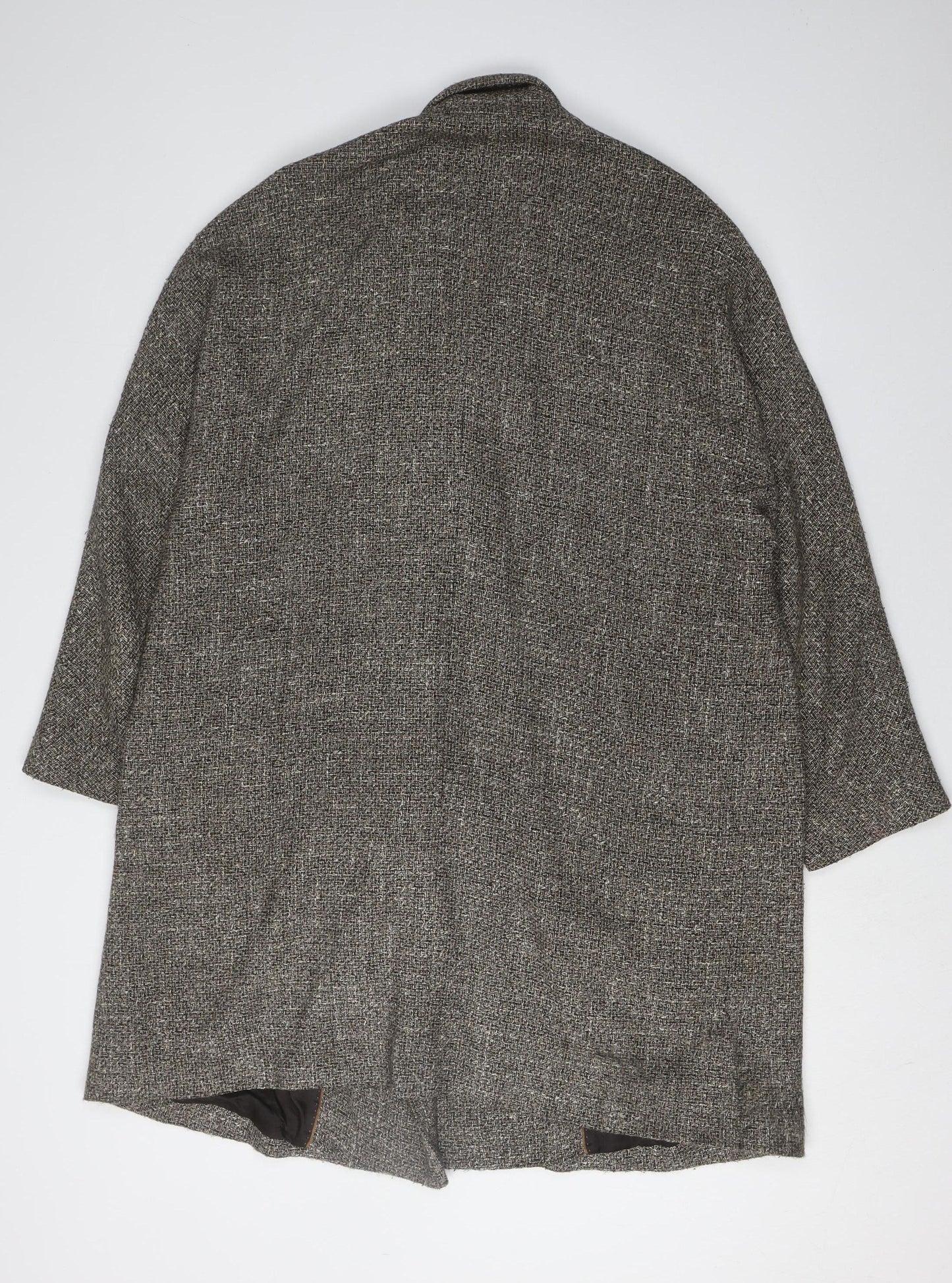 Massimo Dutti Women's Grey Tweed Blazer, L, Double-Breasted