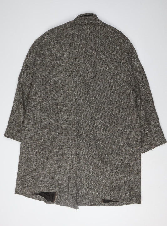 Massimo Dutti Women's Grey Tweed Blazer, L, Double-Breasted