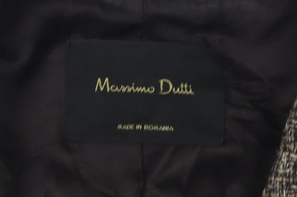 Massimo Dutti Women's Grey Tweed Blazer, L, Double-Breasted
