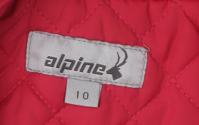 Alpine Women's Red Quilted Jacket Size 10 Casual