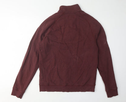 Mens UK Size M Farah Red 1/4 Zip Sweatshirt
